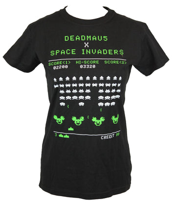 Deadmau5 (Deadmaus) Juniors Girls T-Shirt -  Space Invader Screen Image