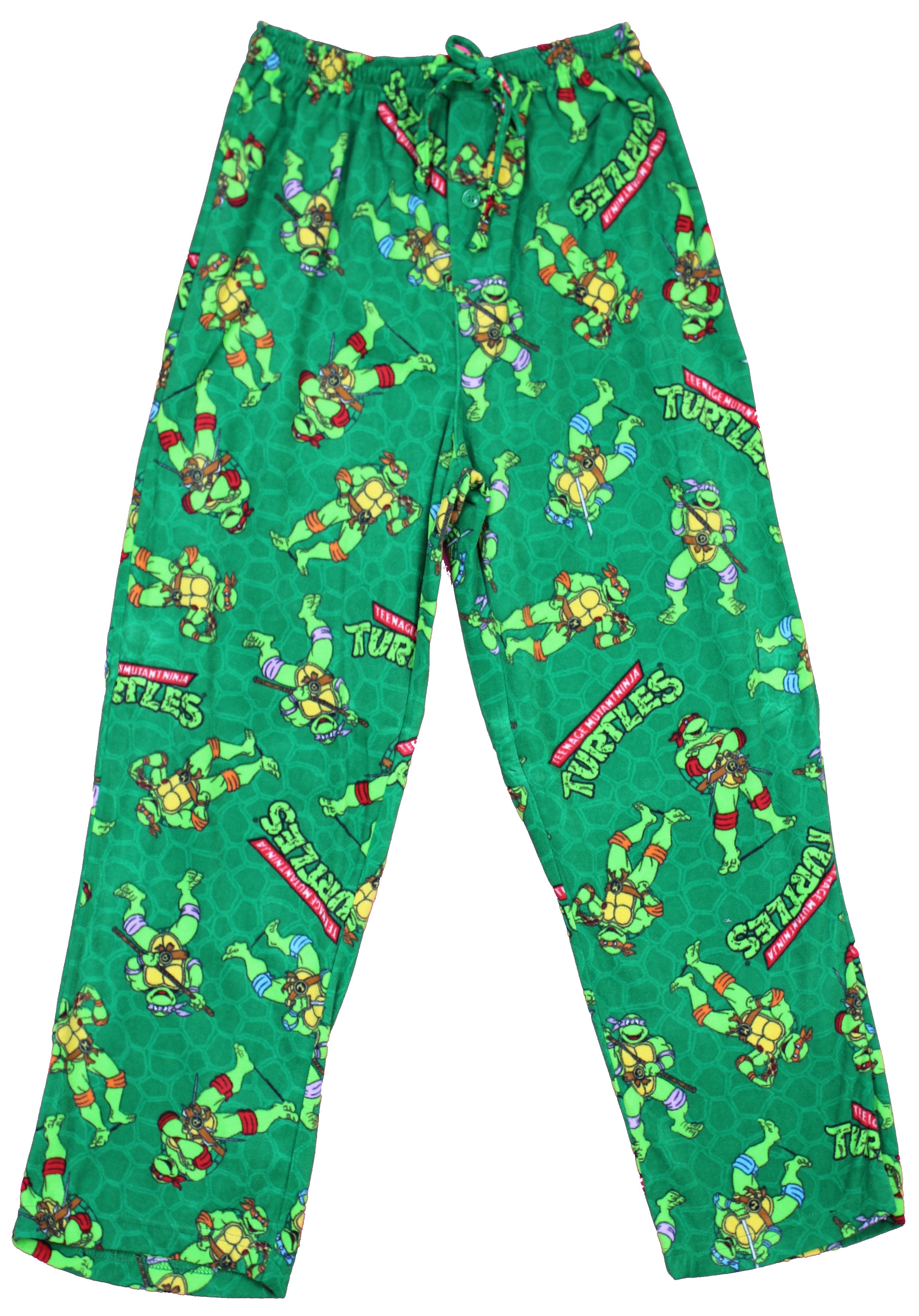 Teenage Mutant Ninja Turtles Mens Lounge Pants TMNT Green Pjs Trousers