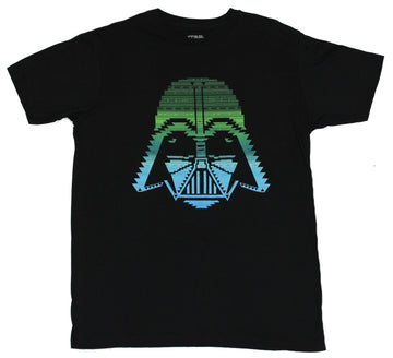 Star Wars Mens T-Shirt - Blue Green Lined Darth Vader Design