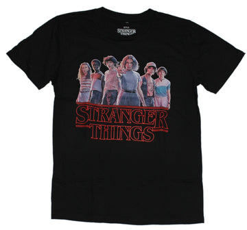 Stranger Things Mens T-Shirt -Eleven Power Stance Group Over Logo