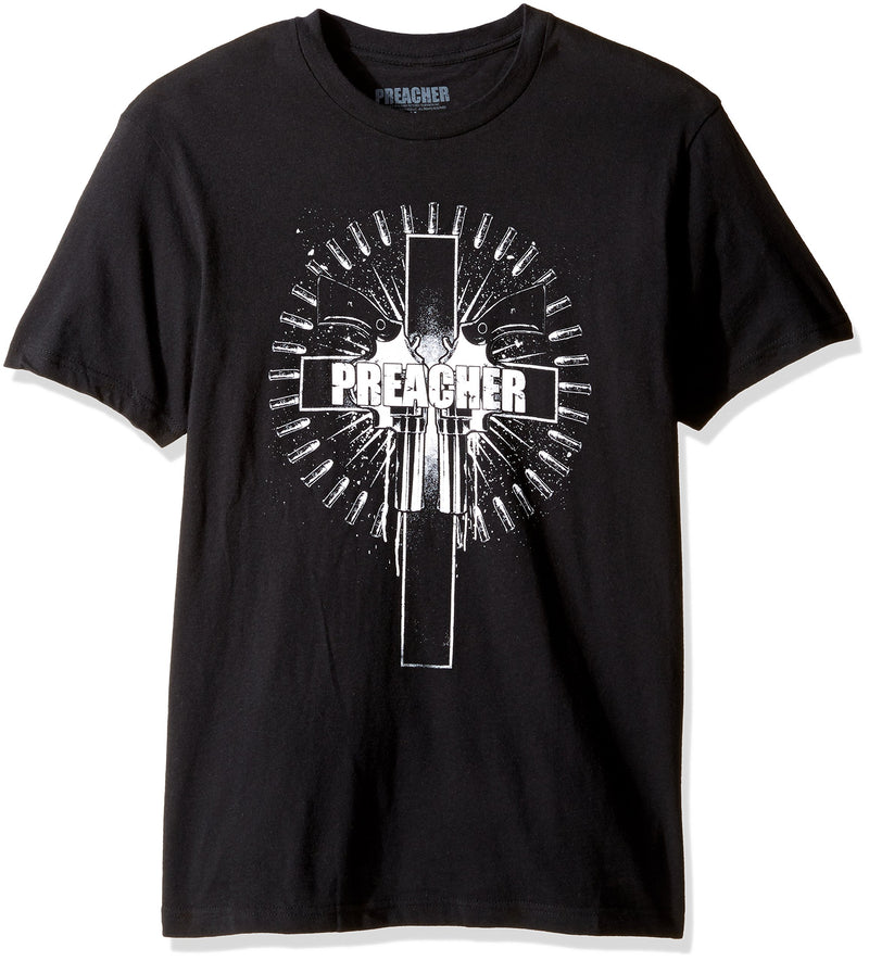 Preacher AMC Mens T-Shirt - Guns Pointed Down Preacher Crest