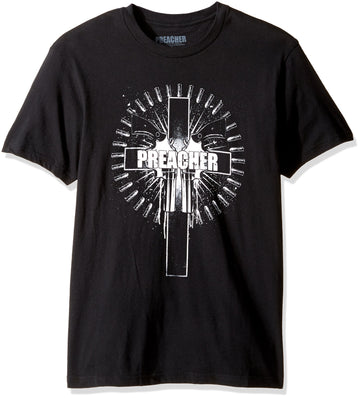 Preacher AMC Mens T-Shirt - Guns Pointed Down Preacher Crest