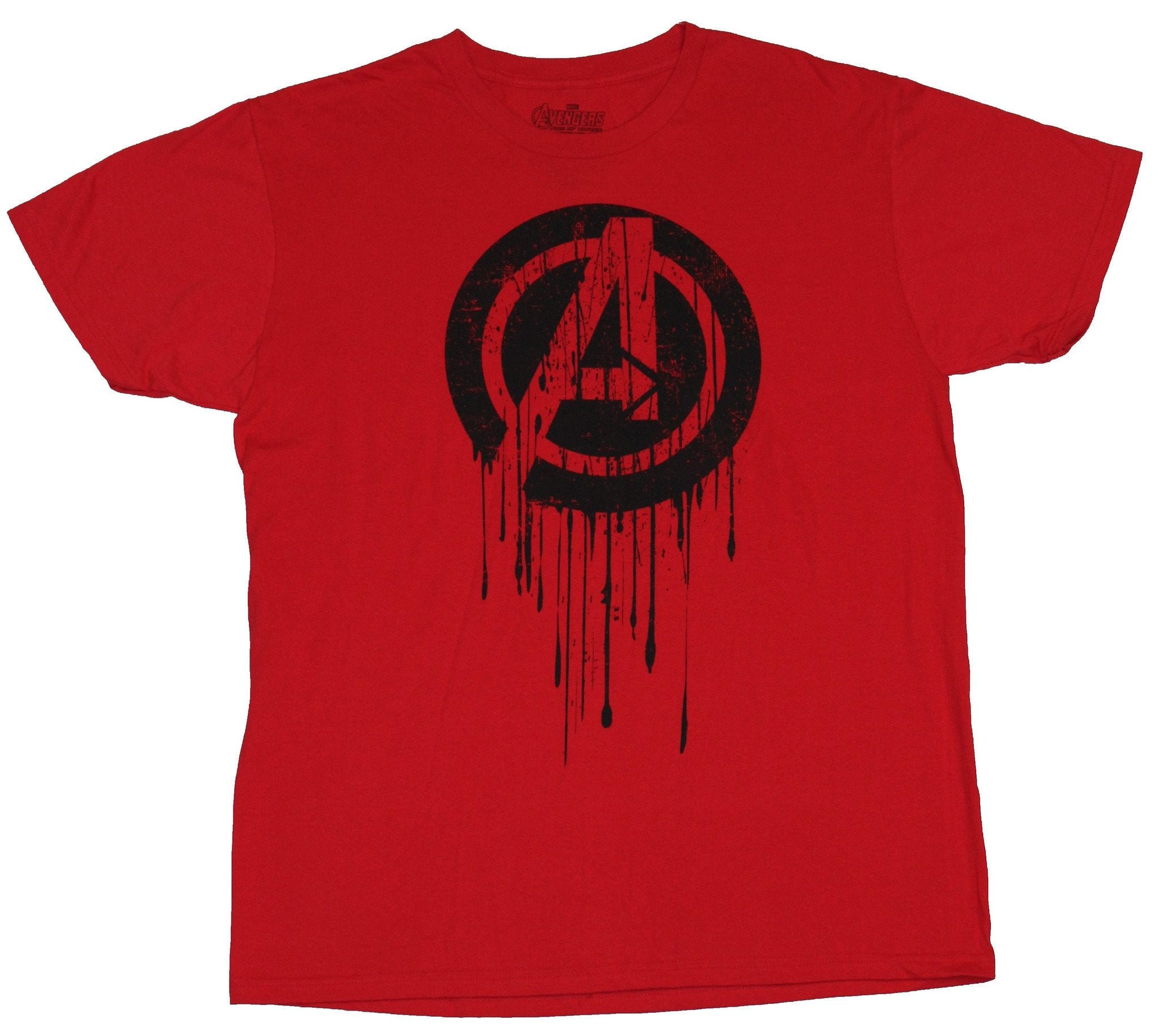 The Avengers (Marvel Comics) Mens T-Shirt - Dripping Black Circle Logo Image