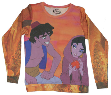 Aladdin Girls Juniors Pull Over Light Sweatshirt - Giant Street Rat All Over Pic