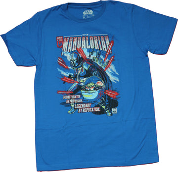 Star Wars The Mandalorian - Holding Grogu Capsule Comic Style Under Logo