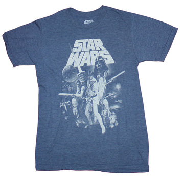Star Wars Mens T-shirt - Classic New Hope Monocolor Movie Poster Image
