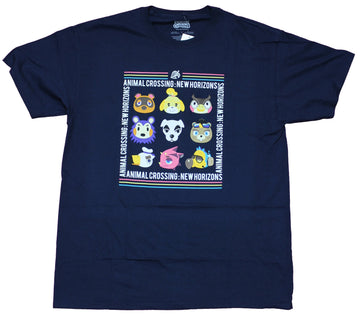 Animal Crossing Mens T-Shirt - 9 Character Heads Boxed By Heads