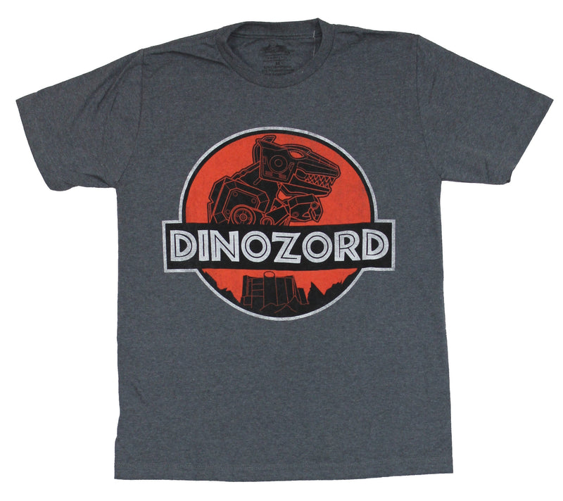 Mighty Morphin Power Rangers Mens T-Shirt - Dinozord Dino Zord Red White Circle Logo