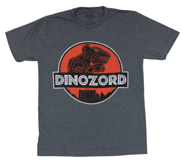 Mighty Morphin Power Rangers Mens T-Shirt - Dinozord Dino Zord Red White Circle Logo