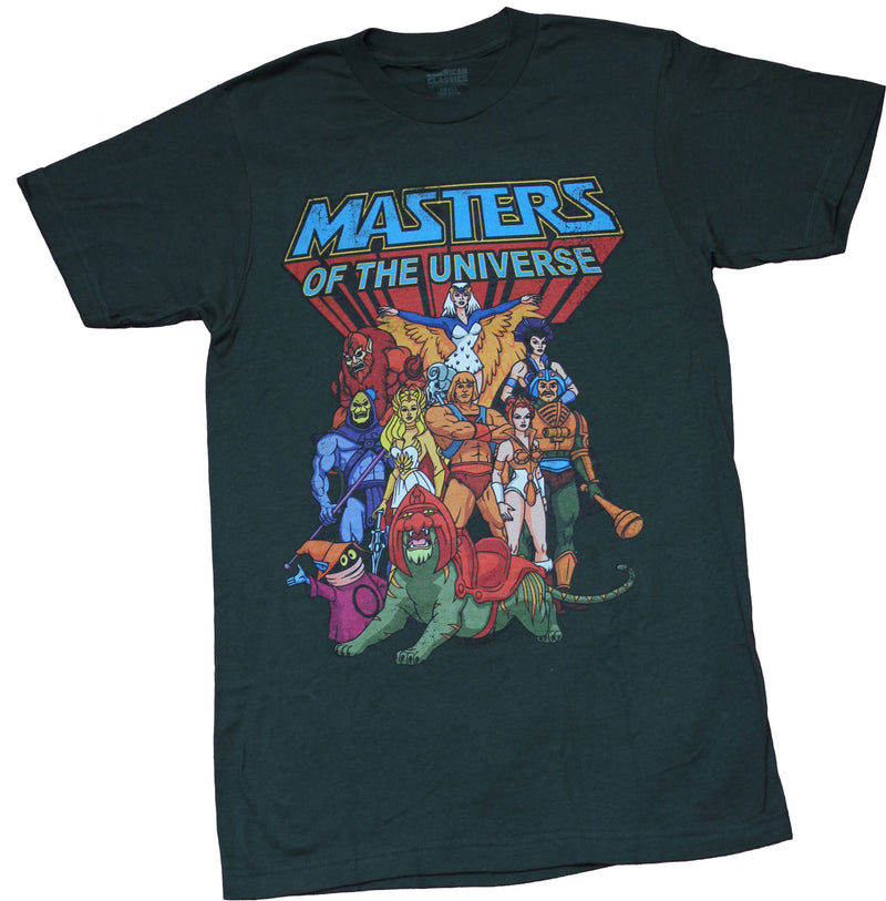 Masters of the Universe Mens T-shirt - Giant Group Under Logo - Inmyparentsbasement.com