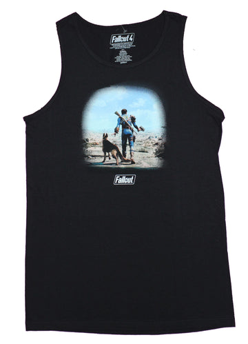 Fallout 4 Mens Tank Top  - Man And Dog Post Apolocalyptic Image