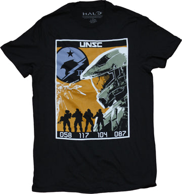 Halo Mens T-Shirt - UNSC Master Chief Group In Silhoueete Stylized Image