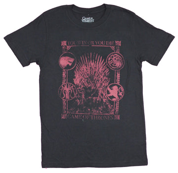 Game of Thrones Mens T-Shirt - Win or Die Maroon Throne Print