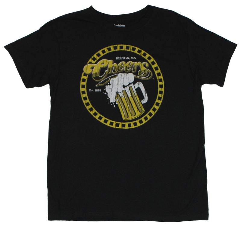 Cheers Mens T-Shirt  - Distressed Foamy Circle Mug Image
