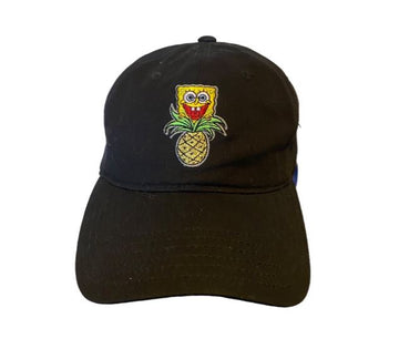 Spongebob Square Pants Pineapple Black Dad Hat Baseball Cap Adjustable Strap