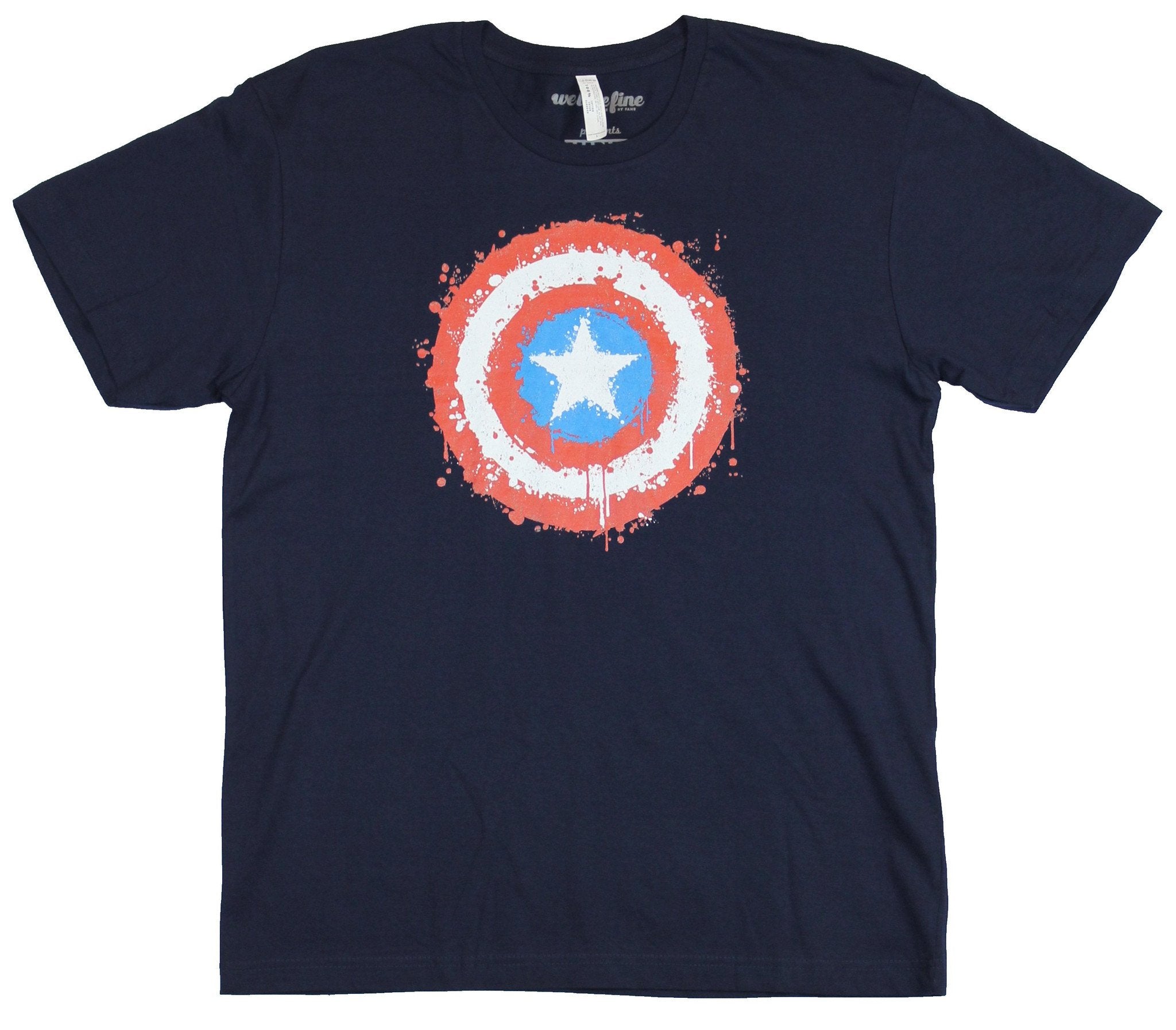 Captain America (Marvel)  Mens T-Shirt - Classic Shield Made of Little Splats