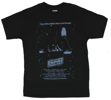 Star Wars Mens T-Shirt -  The Saga Continues Empire Strikes Back Vader Poster