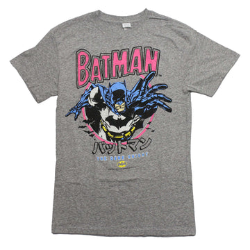 Batman The Dark Knight Mens T-Shirt -  Flying Through Pink Circle Kanji