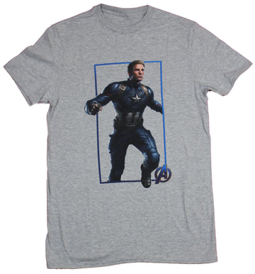 Captain America Mens T-Shirt  - Charging Movie Chris Evans Avengers End Game Image