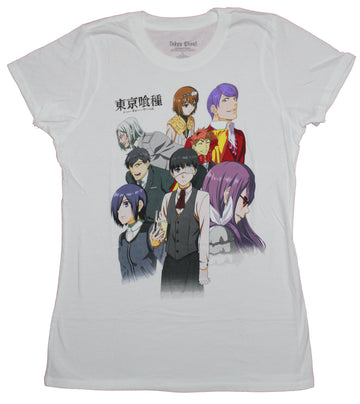 Tokyo Ghoul Girls Juniors T-Shirt - Character Cast Colorful Group Image