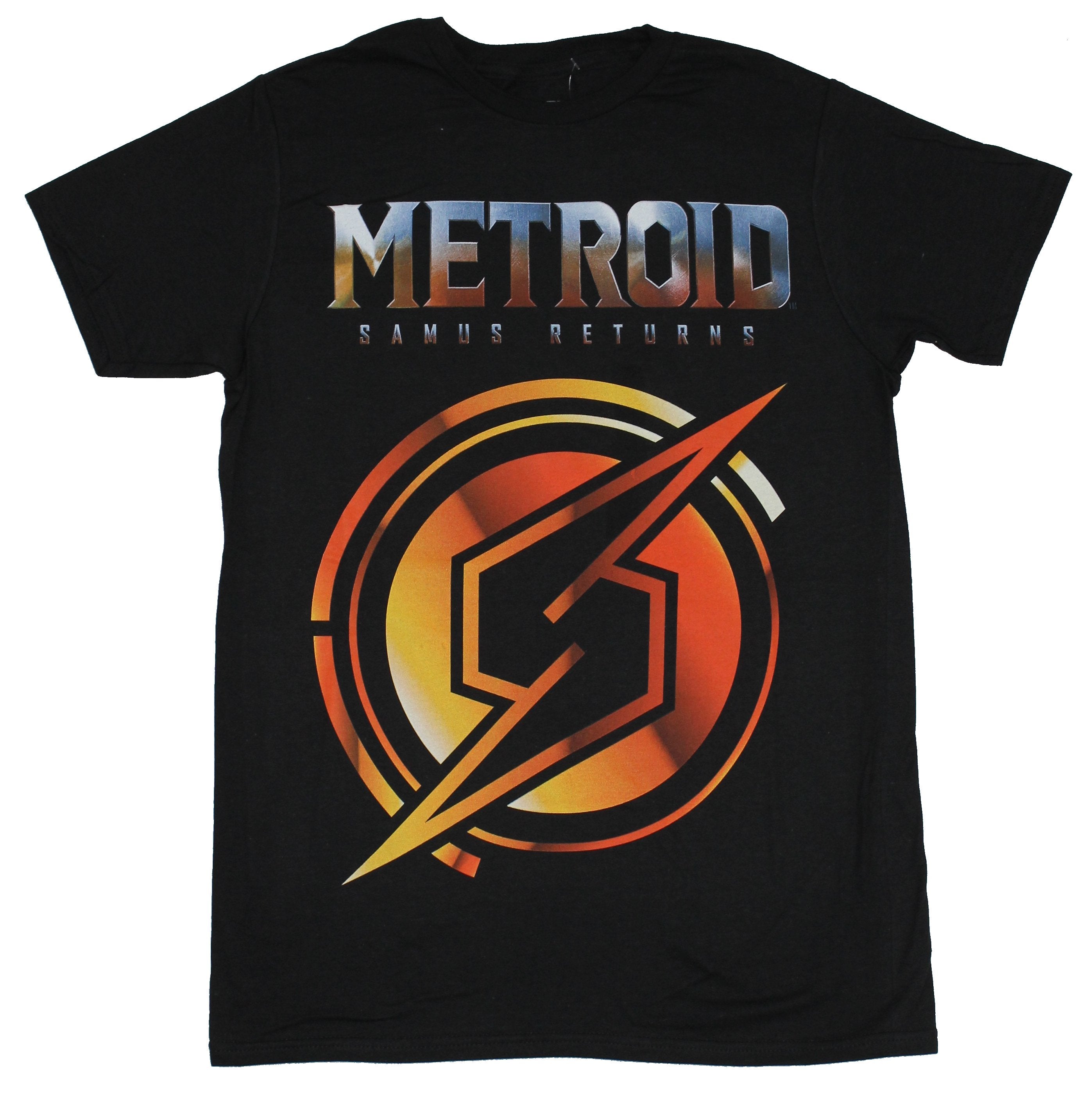 Metroid  Mens T-Shirt - Samus Returns Orange S Logo Image