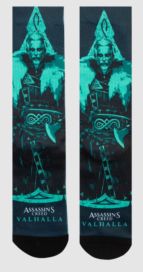 Assassin's Creed Valhalla Eivor Men's Crew Socks Fits Shoe Size 8-12