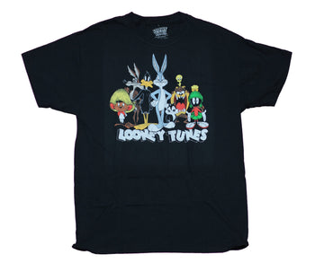 Looney Tunes Mens T-Shirt - Bugs Bunny Taz Daffy Duck & More Over Logo