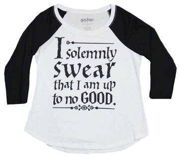 Harry Potter Womens 3/4 Sleeve T-Shirt  - I Solemnly Swear I Am Up To No Good