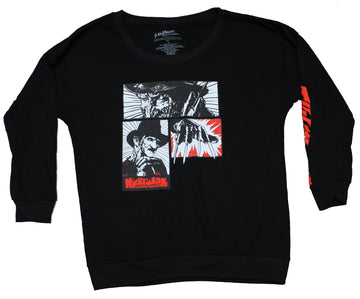 Nightmare on Elm Street Girls Juniors Sweatshirt - 3 Picture Box of Freddy