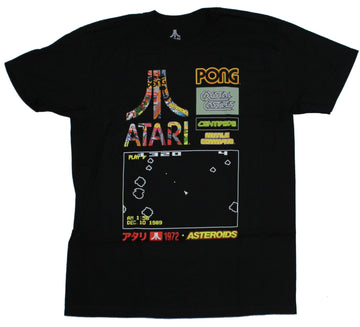 Atari Mens T-Shirt - Centipede Crystal Castles Missile Command Logos