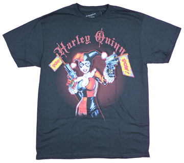 Harley Quinn Mens T-Shirt  - Wielding Revolvers Cute Harley Image