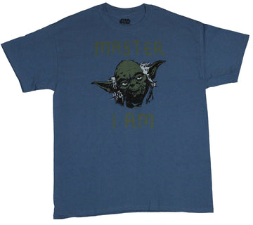 Star Wars Mens T-Shirt - Master I Am Yoda Head Drawing Image