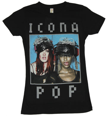 Iconopop Girls Juniors  T-Shirt - Band Girl Weird Hatted Photo Image
