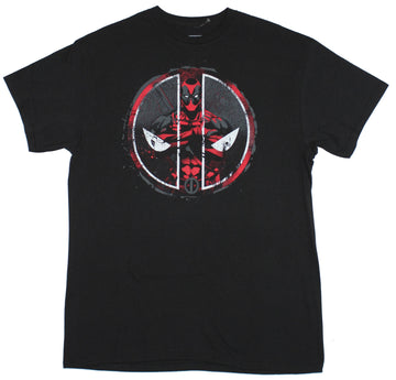 Deadpool (Marvel Comics) Mens T-Shirt - Deadpool in Logo Image
