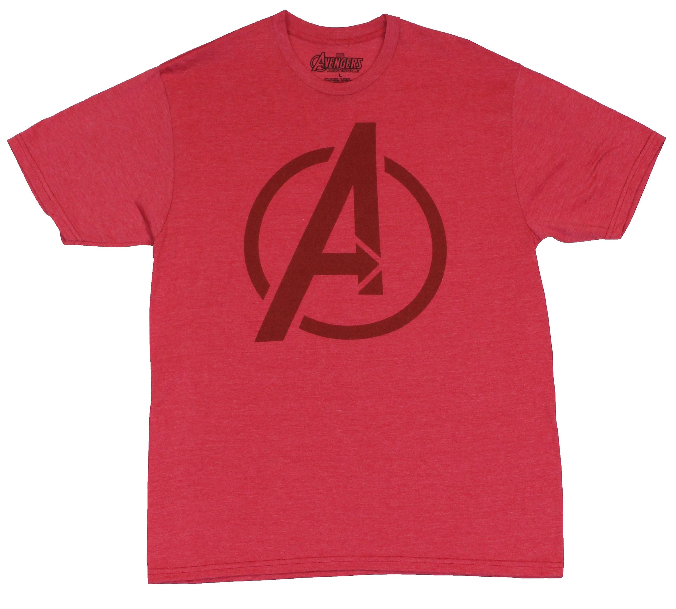 Avengers (Marvel Comics) Mens T-Shirt - Classic Circle Maroon Logo Image