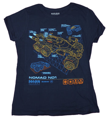 Mass Effect Andromeda Girls Juniors T-Shirt - Nomad ND1 Schematics