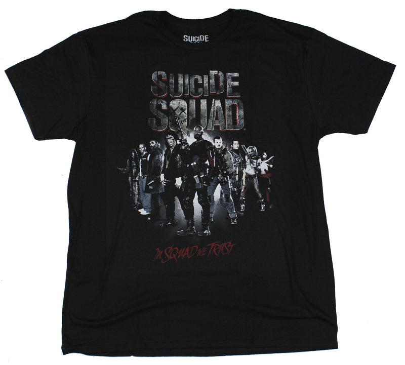 Suicide Squad Mens T-Shirt - Movie Squad Cast Under Word Logo