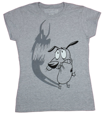 Courage the Cowardly Dog Girls Juniors T-Shirt - Scared of His Shadow Image