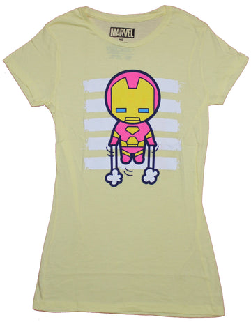 Iron Man Girls Juniors T-Shirt - Powered Up Flying Chibi Style