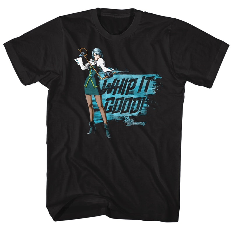 Ace Attorney Mens S/S T-Shirt - Whip It - Solid Black