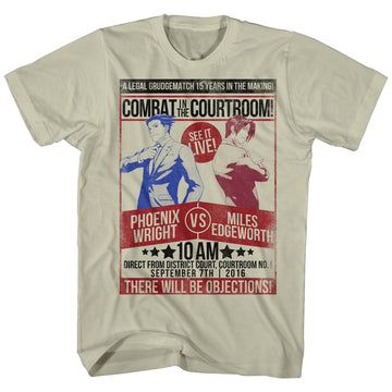 Ace Attorney Mens S/S T-Shirt - Fight! - Heather Khaki Heather