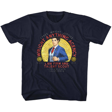 Ace Attorney Toddler S/S T-Shirt - Wright Anything - Solid Navy