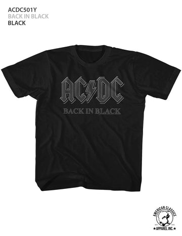AC/DC Toddler S/S T-Shirt - Back In Black - Solid Black