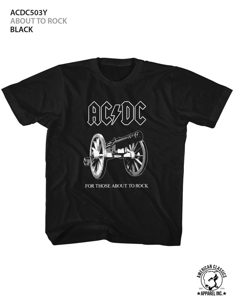 AC/DC Toddler S/S T-Shirt - About To Rock - Solid Black