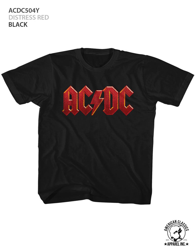 AC/DC Toddler S/S T-Shirt - Distress Red - Solid Black
