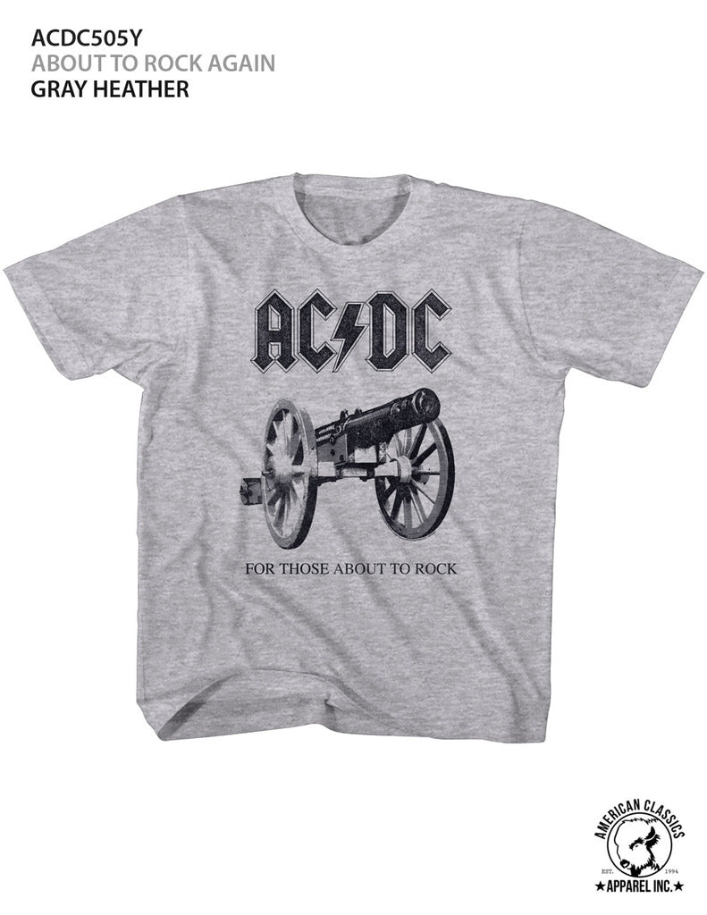 AC/DC Toddler S/S T-Shirt - About To Rock Again - Heather Gray Heather - Inmyparentsbasement.com