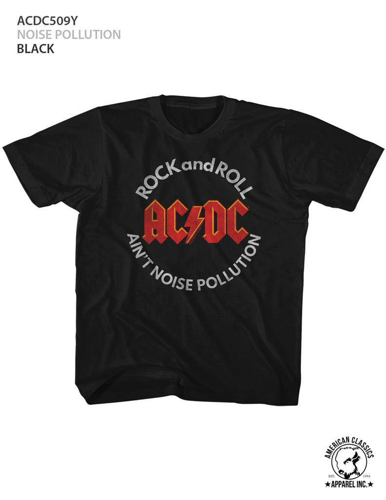 AC/DC Toddler S/S T-Shirt - Noise Pollution - Solid Black