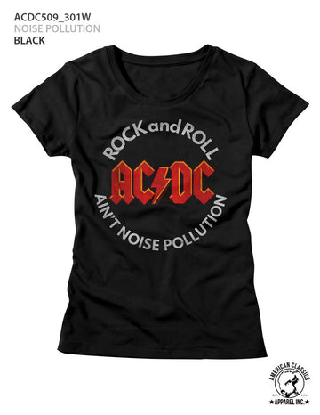 AC/DC Ladies S/S T-Shirt - Noise Pollution - Solid Black