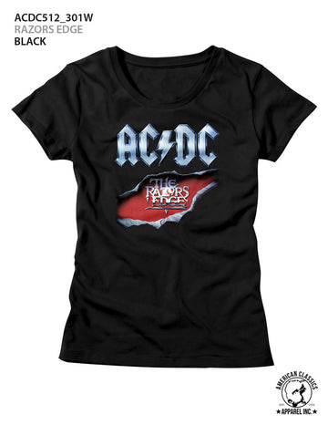 AC/DC Ladies S/S T-Shirt - Razors Edge - Solid Black