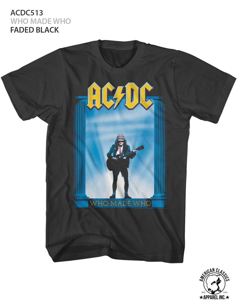 AC/DC Mens S/S T-Shirt - Who Made Who - Solid Smoke